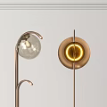 Modern Floor Lamps With Metallic Frames And Unique Light Shade Designs 3d model