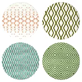 Round Rugs With Geometric Patterns In Various Colors And Designs 3d model