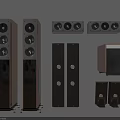 Home Audio Speakers Collection Featuring Floorstanding Bookshelf And Center Channel Designs