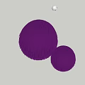 Purple Fluffy Spheres With Soft Textured Surface On Black Background