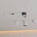 White and Gray Downlights and Spotlights for Modern Ceiling Interior Lighting 3d model