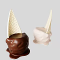 Kids Chair With Ice Cream Cone Shape Waffle Top Chocolate And White Design