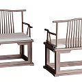 Chinese Style Wooden Leisure Chairs With Slat Back And Padded Seats