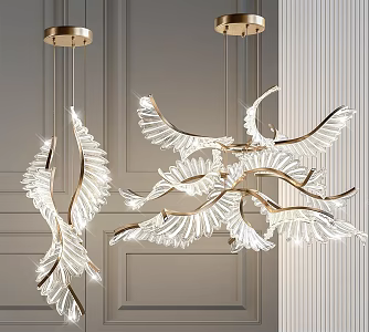 Light Luxury Crystal Chandelier Art Chandelier Villa Crystal Lamp Lobby Crystal Chandelier Glass Crystal Chandelier Multi-head Chandelier Creative Chandelier 3d model