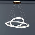 Modern Hanging Double Circular Ring Chandelier With Sparkling Crystal Accents