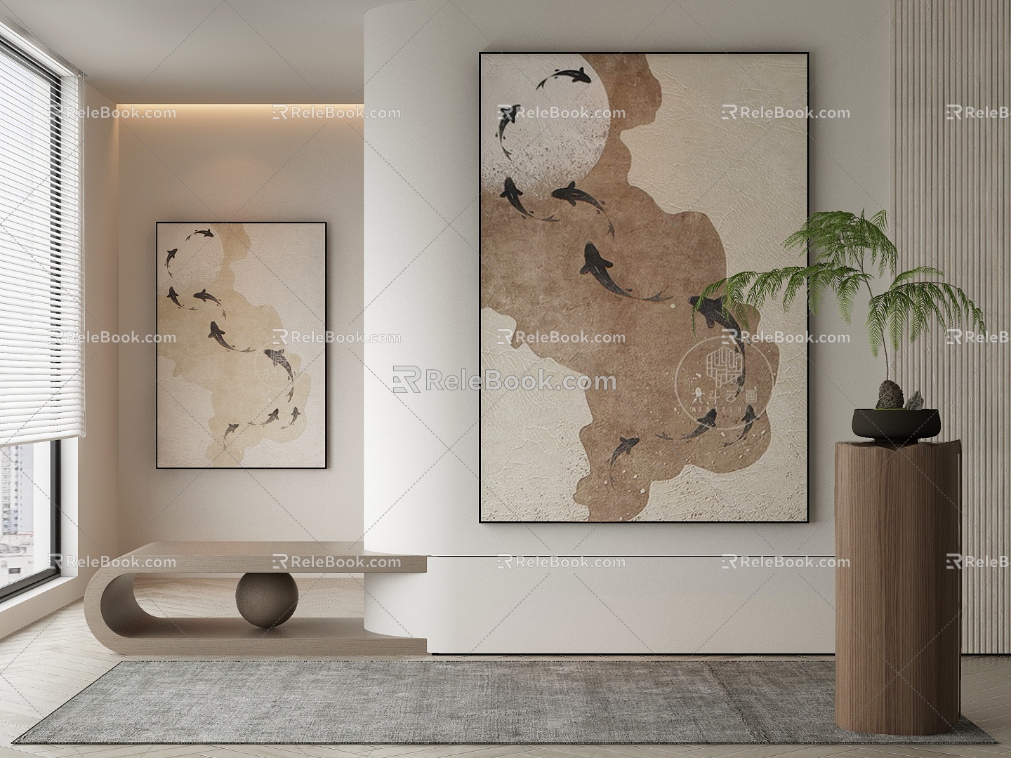 New Chinese Decorative Painting 3d model