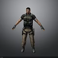 3D Character Model In Tactical Vest Short Sleeve Shirt Cargo Pants Black Gloves Military Boots