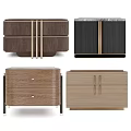 Modern Wooden Dresser Designs With Metal Accents And Multiple Drawers