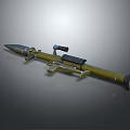 Detailed Yellow Military Rocket Launcher Weapon With Scope And Metal Structure