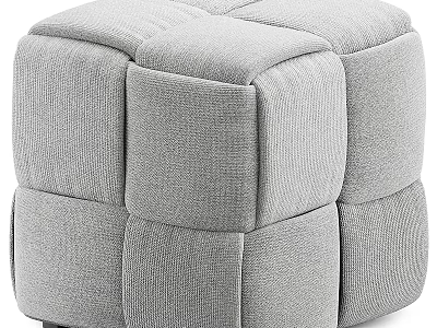 Gray Cushion With Modular Cube Design Soft Fabric Texture For Modern Home Decor 3d model