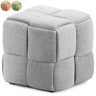 Gray Cushion With Modular Cube Design Soft Fabric Texture For Modern Home Decor 3d model