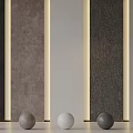 Wall Panels In Various Colors With Lighting And Decorative Spheres 3d model