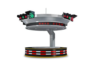 Smart Traffic Control Post With Safety Warning System And Modern Structure 3d model