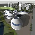 Modern Convention and Exhibition Center Convention and Exhibition Center Architecture 3d model