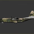 Camouflage Military Airplane Model With Four Engines And Detailed Design