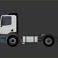 White Commercial Truck Cab Front View With Modern Design And Reflective Surface