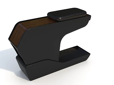 Modern Black Stapler With Wooden Texture And Sleek Top Press Design 3d model