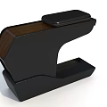 Modern Black Stapler With Wooden Texture And Sleek Top Press Design