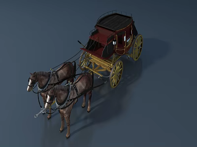 European-style carriage 3d model