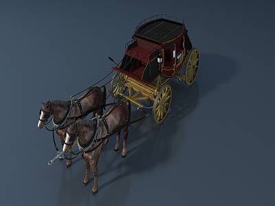 European-style carriage 3d model