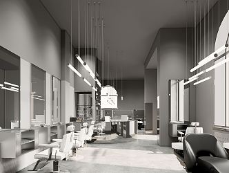 Industrial LOFT Barber Shop 3d model