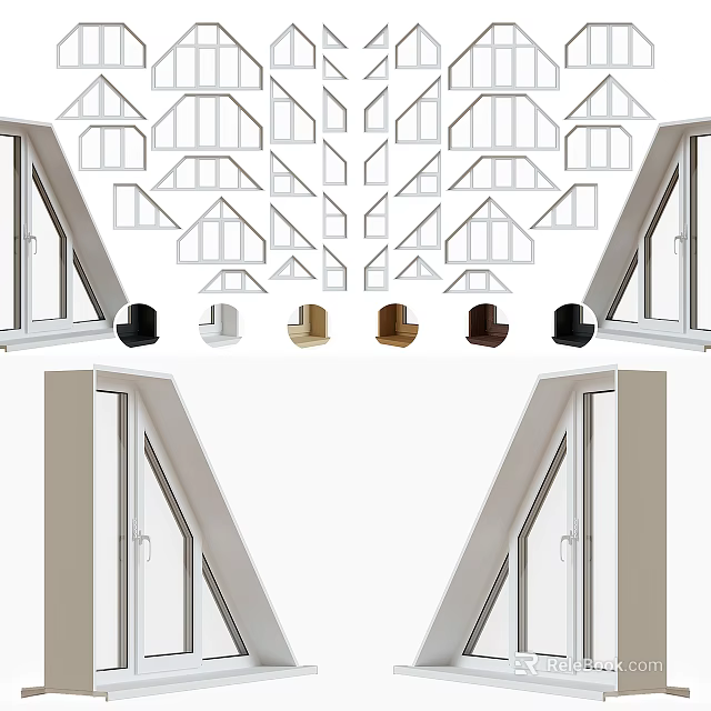 Modern Casement Windows With Multiple Color Choices And Sleek Frame Design Features 3d model 