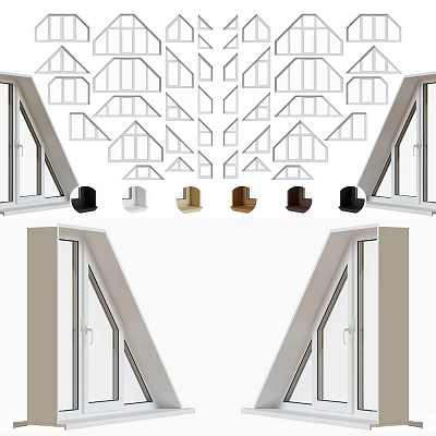 Modern Casement Windows With Multiple Color Choices And Sleek Frame Design Features 3d model