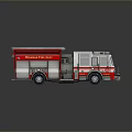 Red And Silver Fire Truck Model With Ladder Detailed Toy Design