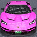 Pink Lamborghini Sports Car With Sleek Modern Body Design And Black Wheels