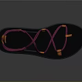 Comfortable Purple Orange Strap Sandals With Black Non Slip Sole Design
