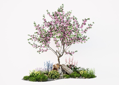 Modern Landscape Plant Flower Mirror Peach Tree Cherry Trees Trees Flowers and Grasses Landscaping Stone 3d model