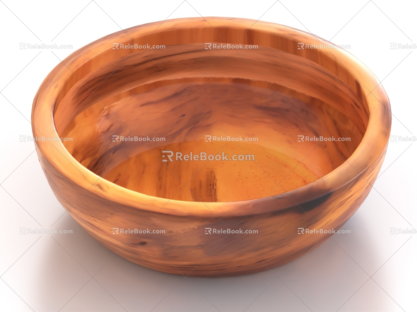 Wooden bowl Wooden basin kitchenware 3d model