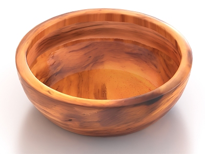 Wooden bowl Wooden basin kitchenware 3d model