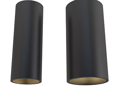 Black Cylindrical Downlight Spotlights with Golden Base for Modern Home Interior Lighting 3d model