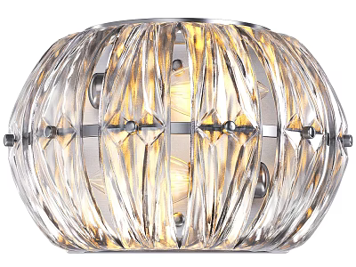 Transparent Crystal Spherical Wall Light With Metal Frame And Bright Illumination Design 3d model