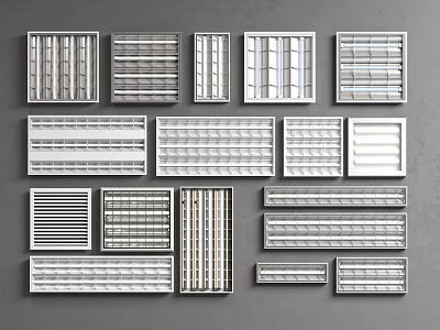 Modern Grille Lights With Diverse Designs For Indoor Commercial And Residential Lighting 3d model