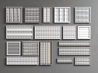 Grille lamp combination 3d model