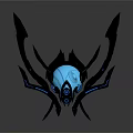 Mechanical Creature With Glowing Blue Core And Spiked Dark Metallic Limbs