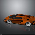 Red Sporty Supercar With Sleek Aerodynamic Design Black Accents And White Wheels