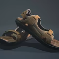 Brown Leather Sandals With Adjustable Straps And Treaded Soles For Outdoor Casual Wear