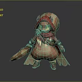 Cute Red Hooded Squirrel Character In Cloak Holding Sword With Brown Boots And Adventurous Style