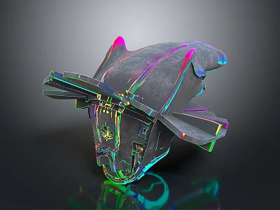 Futuristic Cosmic Spacecraft Design With Neon Accents And Advanced Structural Features 3d model