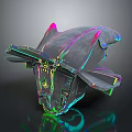 Futuristic Cosmic Spacecraft Design With Neon Accents And Advanced Structural Features