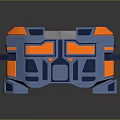 Blue And Orange Box With Modern Geometric Design And Durable Exterior