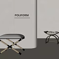 French Shoe Changing Stool Sofa Stool Low Stool Dressing Stool 3d model
