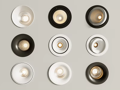 Modern Downlights And Spotlights With Various Color Options And Sleek Designs 3d model