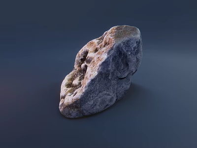 Natural Stone With Rough Surface And Gray Brown Color On Dark Background 3d model