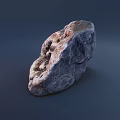 Natural Stone With Rough Surface And Gray Brown Color On Dark Background