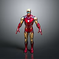 Iron Man Character In Red And Gold Armor With Chest Reactor And Blue Glowing Details