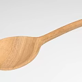 Natural Wooden Spoon With Long Handle And Smooth Round Bowl For Cooking Utensil